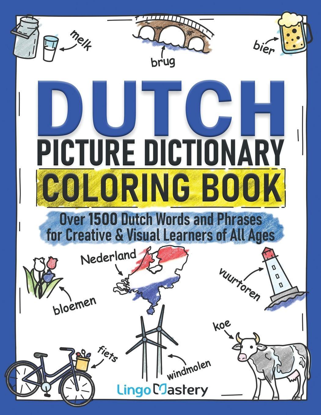Vorderes Coverbild Dutch Picture Dictionary Coloring Book