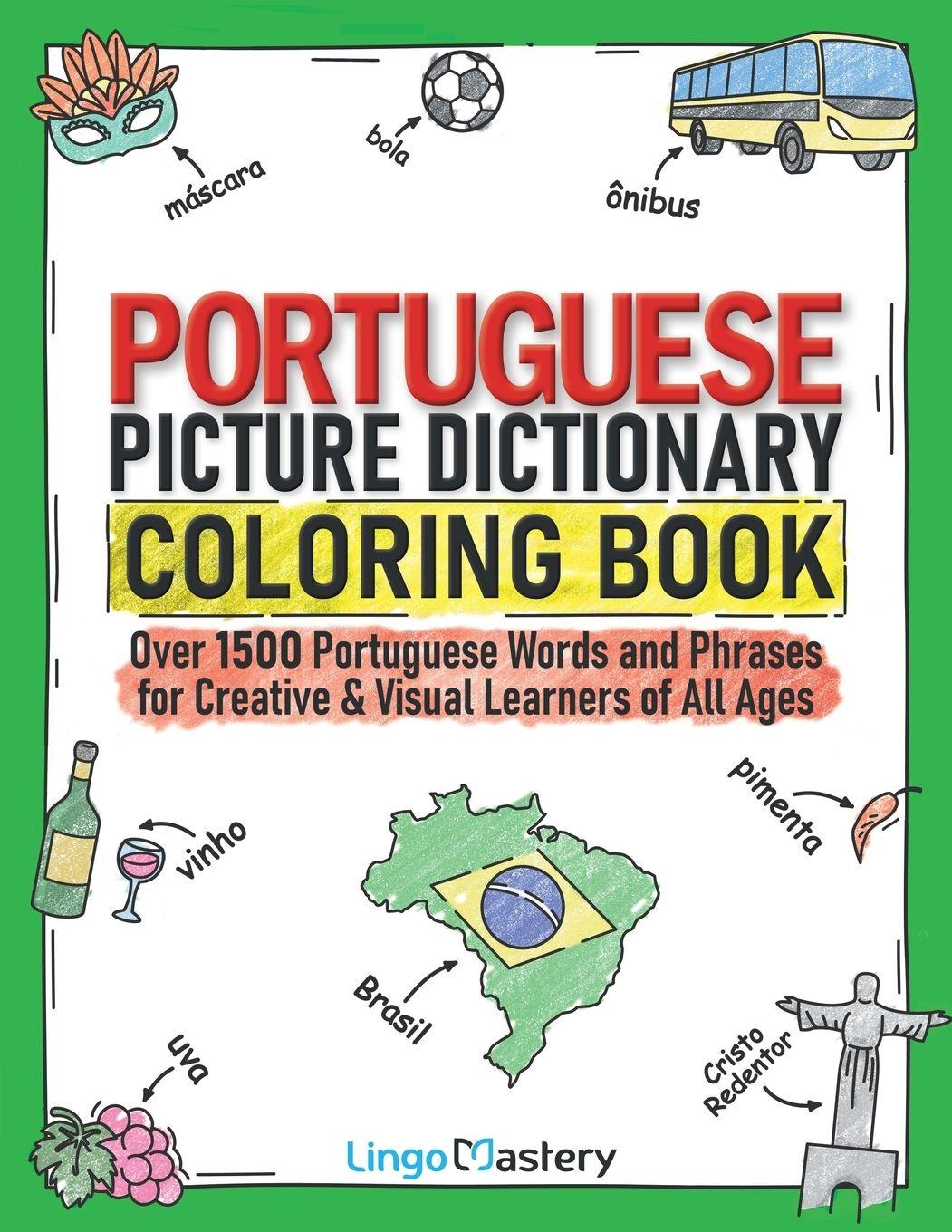 Vorderes Coverbild Portuguese Picture Dictionary Coloring Book