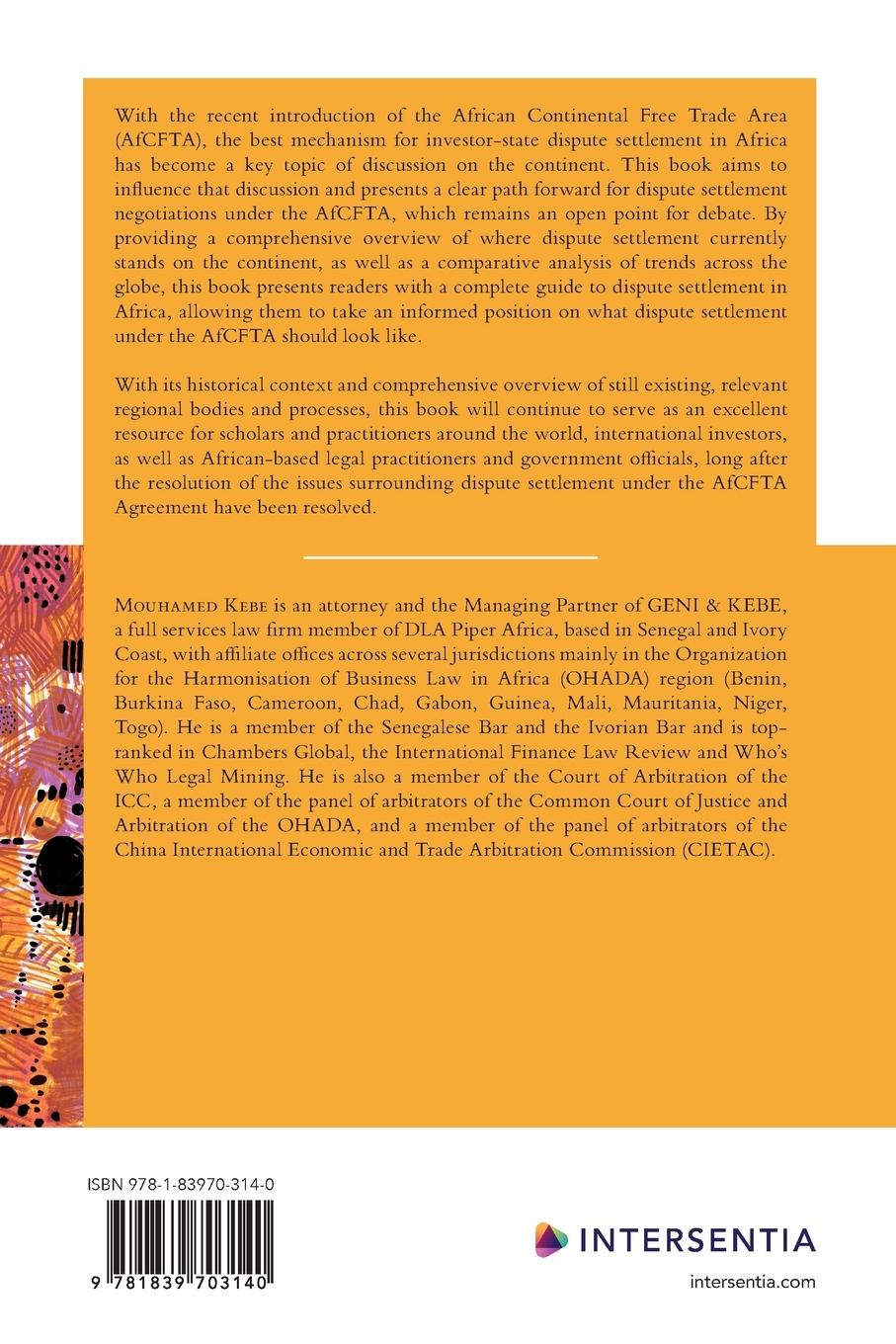 Rückseitencover The African Continental Free Trade Area and the Future of Investor-State Dispute Settlement