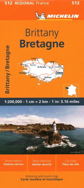 Vorderes Coverbild Brittany - Michelin Regional Map 512
