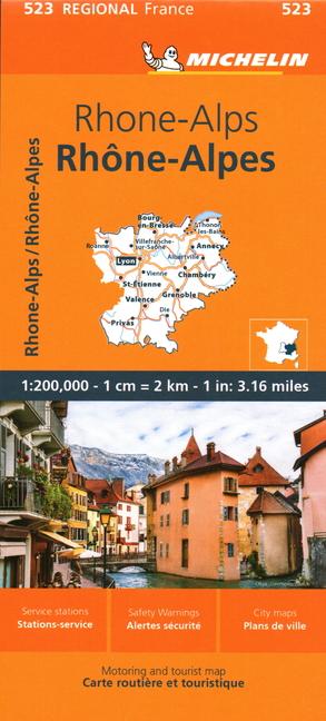 Vorderes Coverbild Rhone-Alps - Michelin Regional Map 523