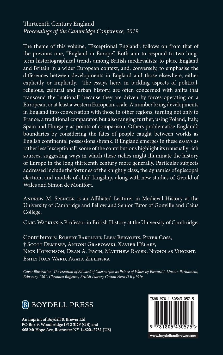 Rückseitencover Thirteenth Century England XVIII