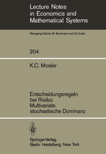 Vorderes Coverbild Entscheidungsregeln bei Risiko Multivariate stochastische Dominanz