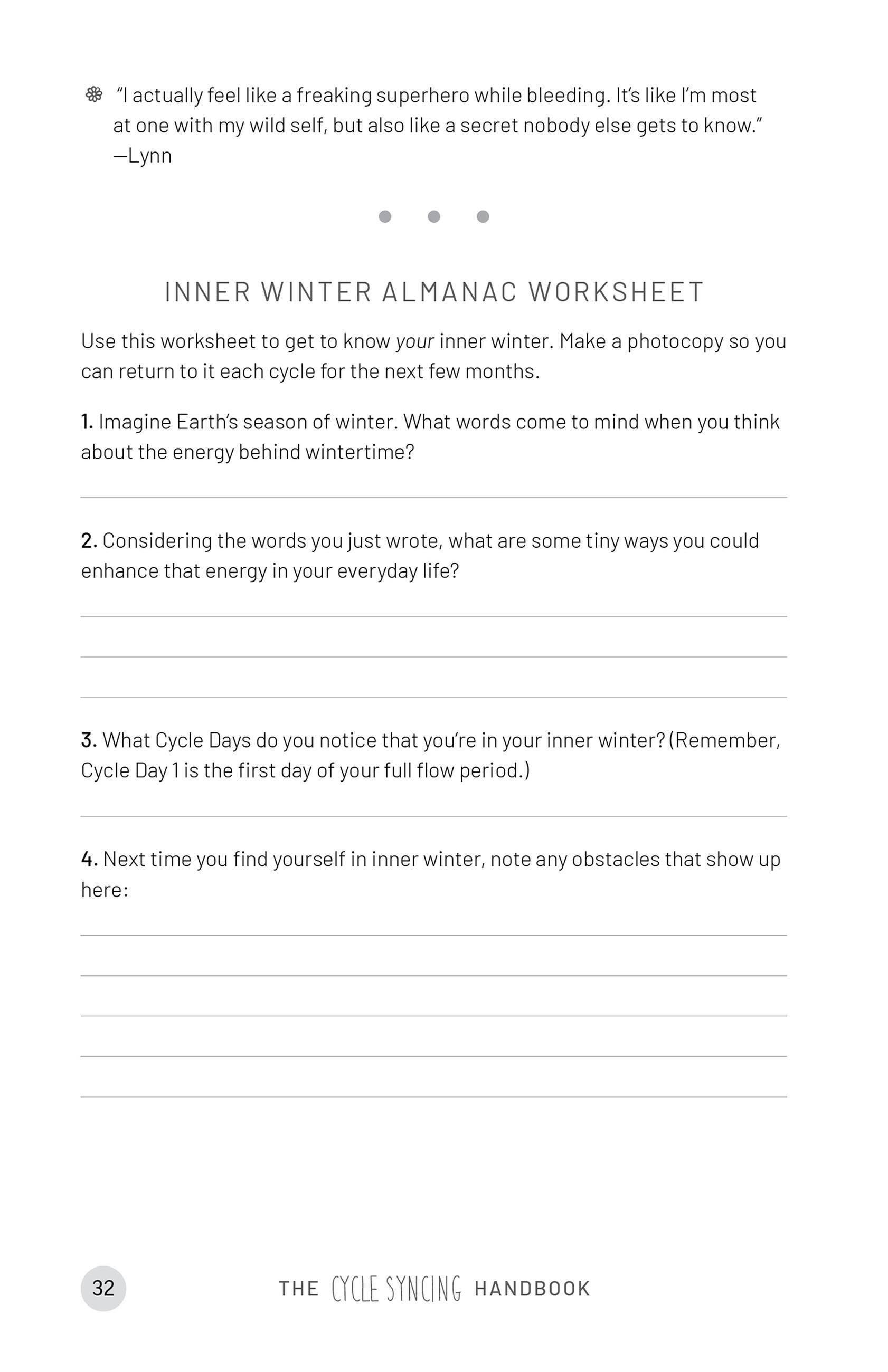 Beispielinhalt (Bild) Cycle Syncing Handbook