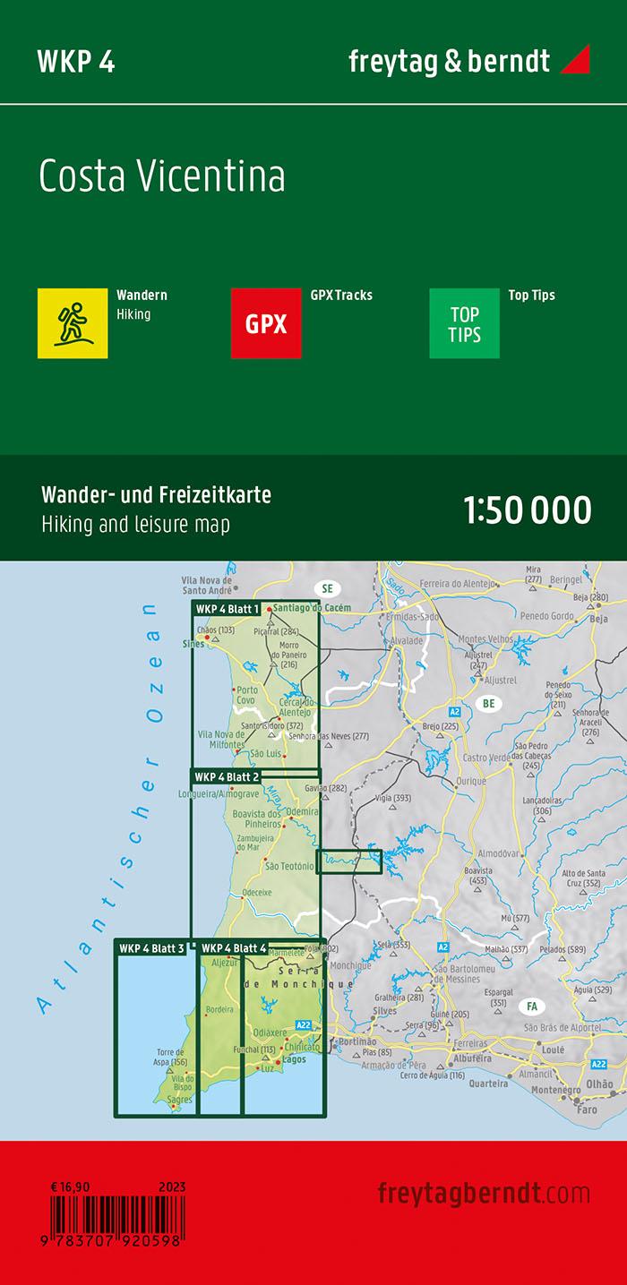 Beispielinhalt (Bild) Costa Vicentina, Wanderkarte 1:50.000, freytag & berndt