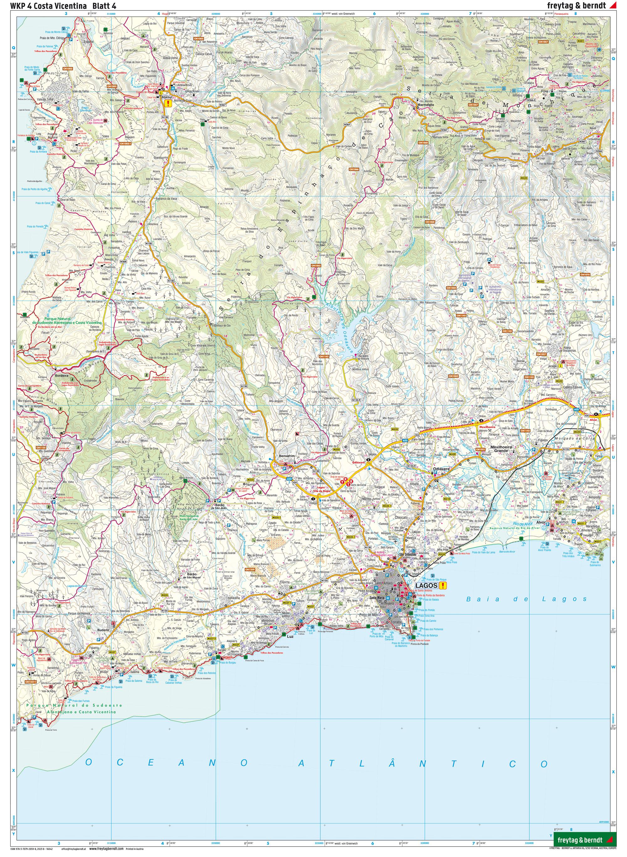 Beispielinhalt (Bild) Costa Vicentina, Wanderkarte 1:50.000, freytag & berndt