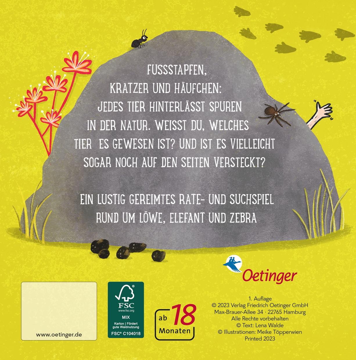 Rückseitencover Welches Tier war hier?