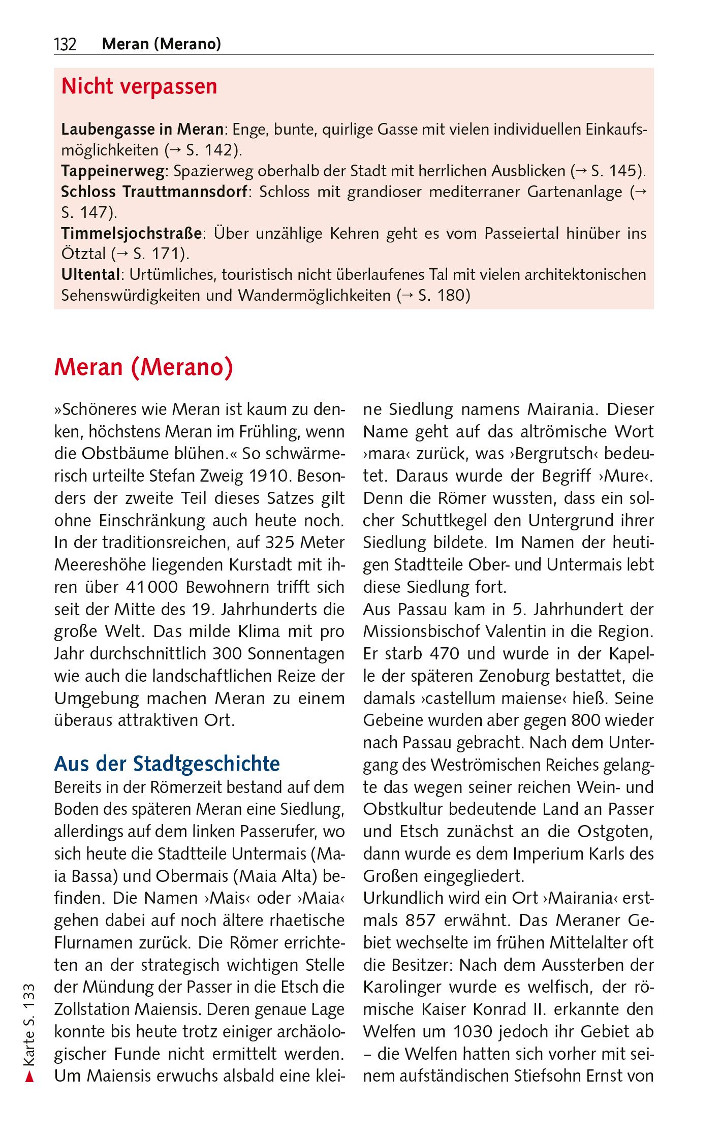 Beispielinhalt (Bild) TRESCHER Reiseführer Südtirol und Trentino