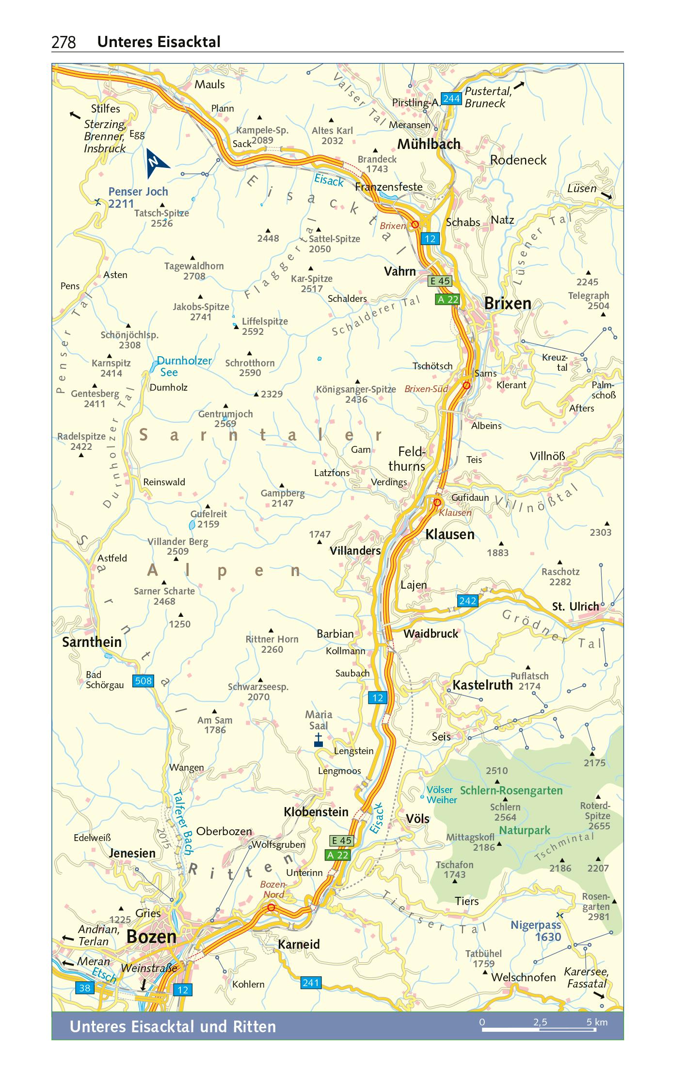 Beispielinhalt (Bild) TRESCHER Reiseführer Südtirol und Trentino