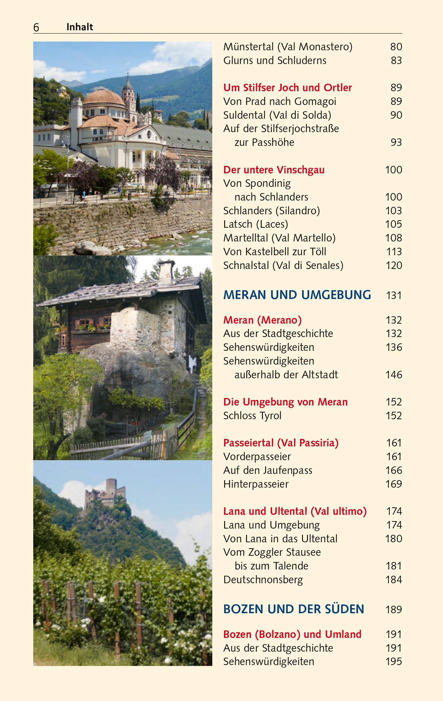 Beispielinhalt (Bild) TRESCHER Reiseführer Südtirol und Trentino