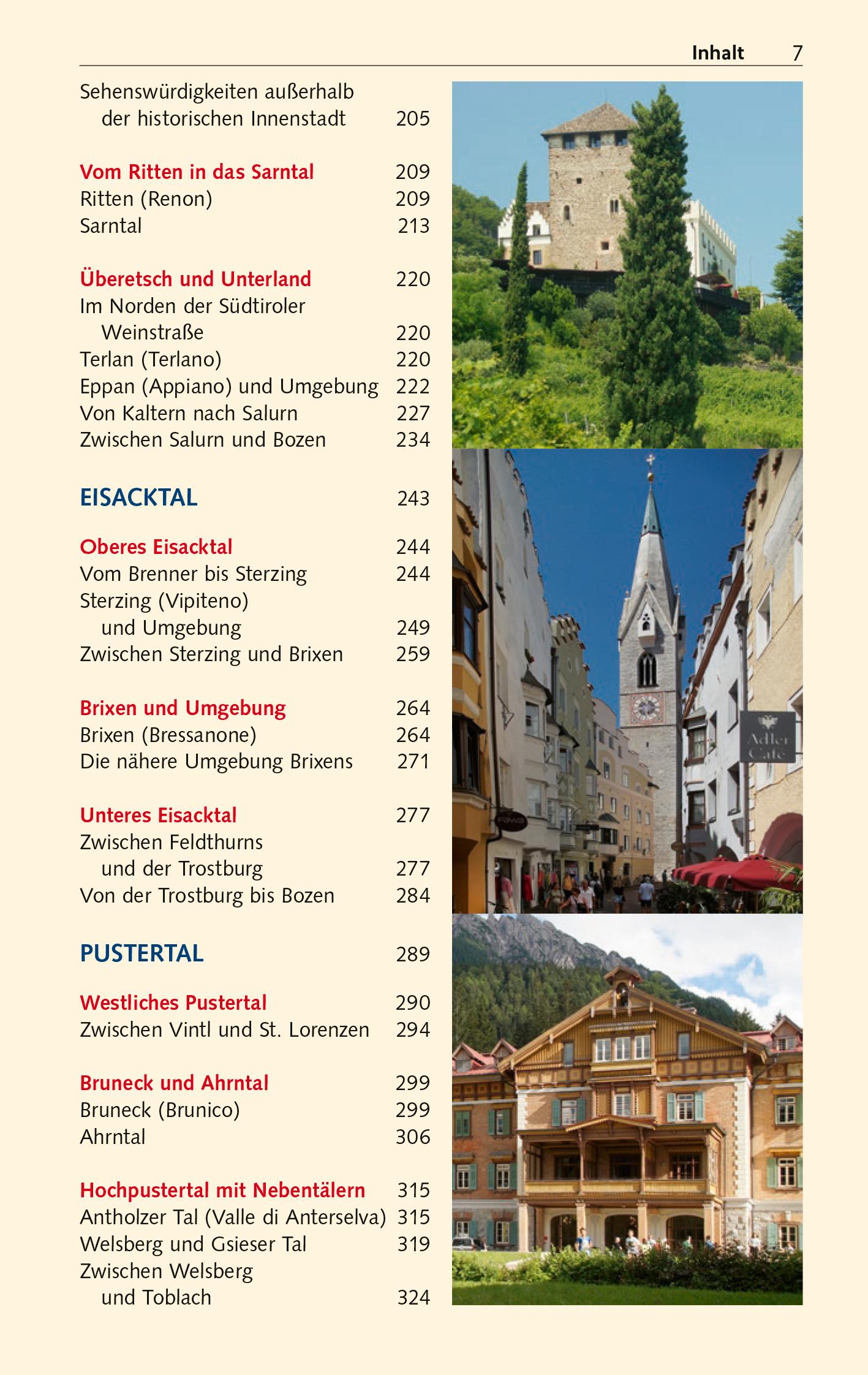 Beispielinhalt (Bild) TRESCHER Reiseführer Südtirol und Trentino