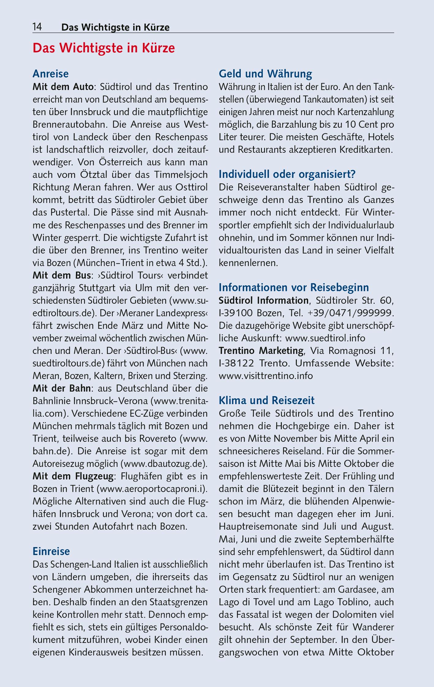Beispielinhalt (Bild) TRESCHER Reiseführer Südtirol und Trentino