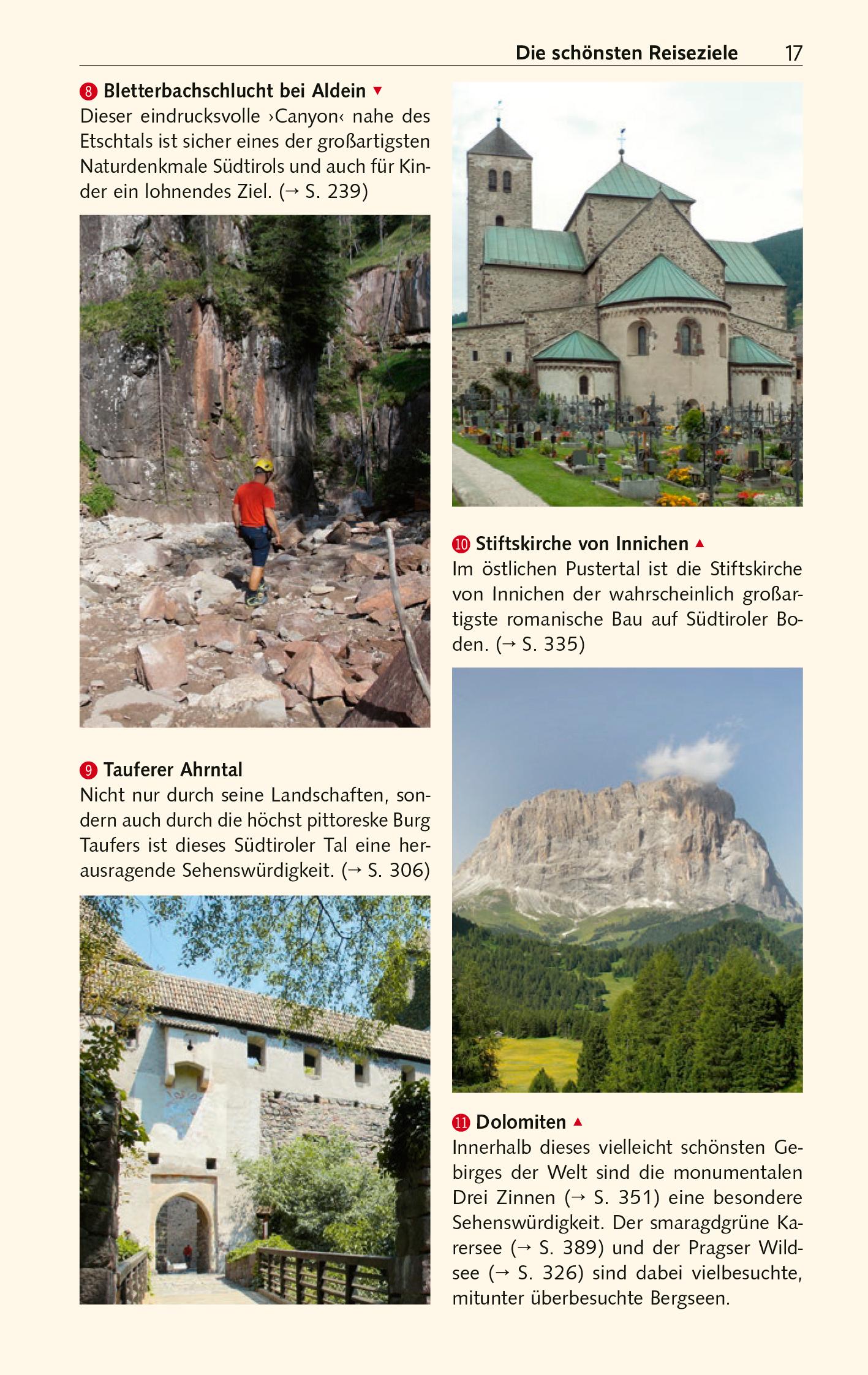 Beispielinhalt (Bild) TRESCHER Reiseführer Südtirol und Trentino