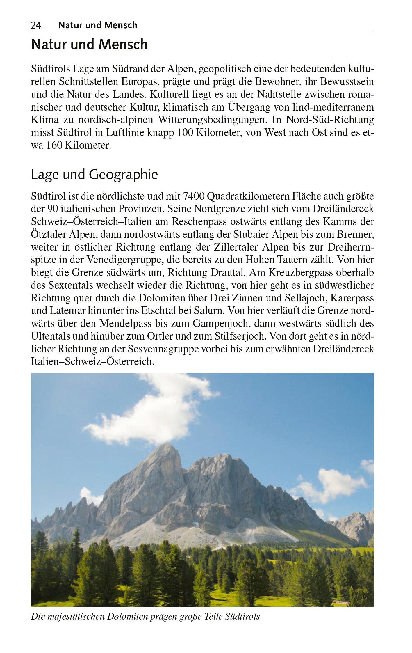 Beispielinhalt (Bild) TRESCHER Reiseführer Südtirol und Trentino