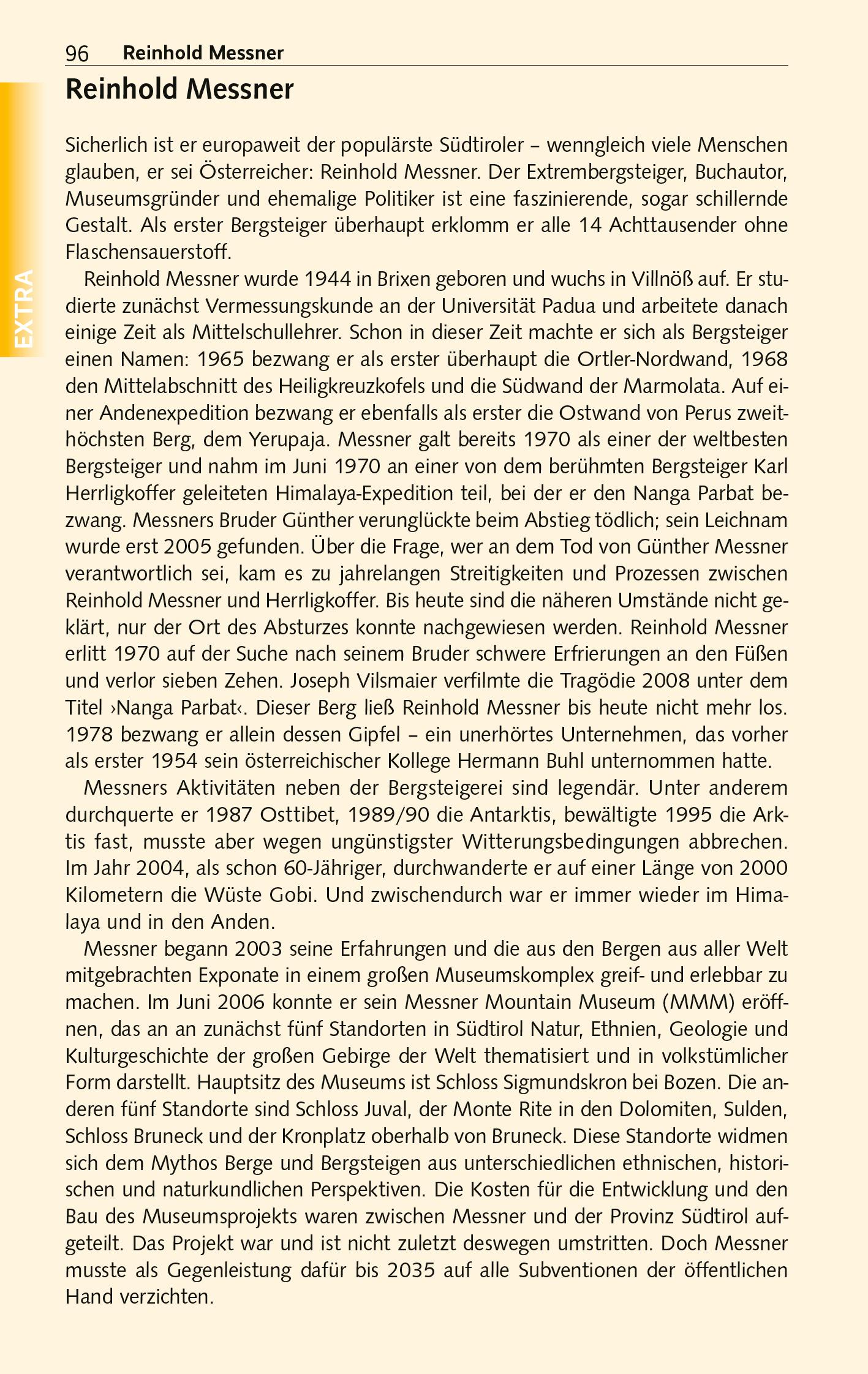 Beispielinhalt (Bild) TRESCHER Reiseführer Südtirol und Trentino