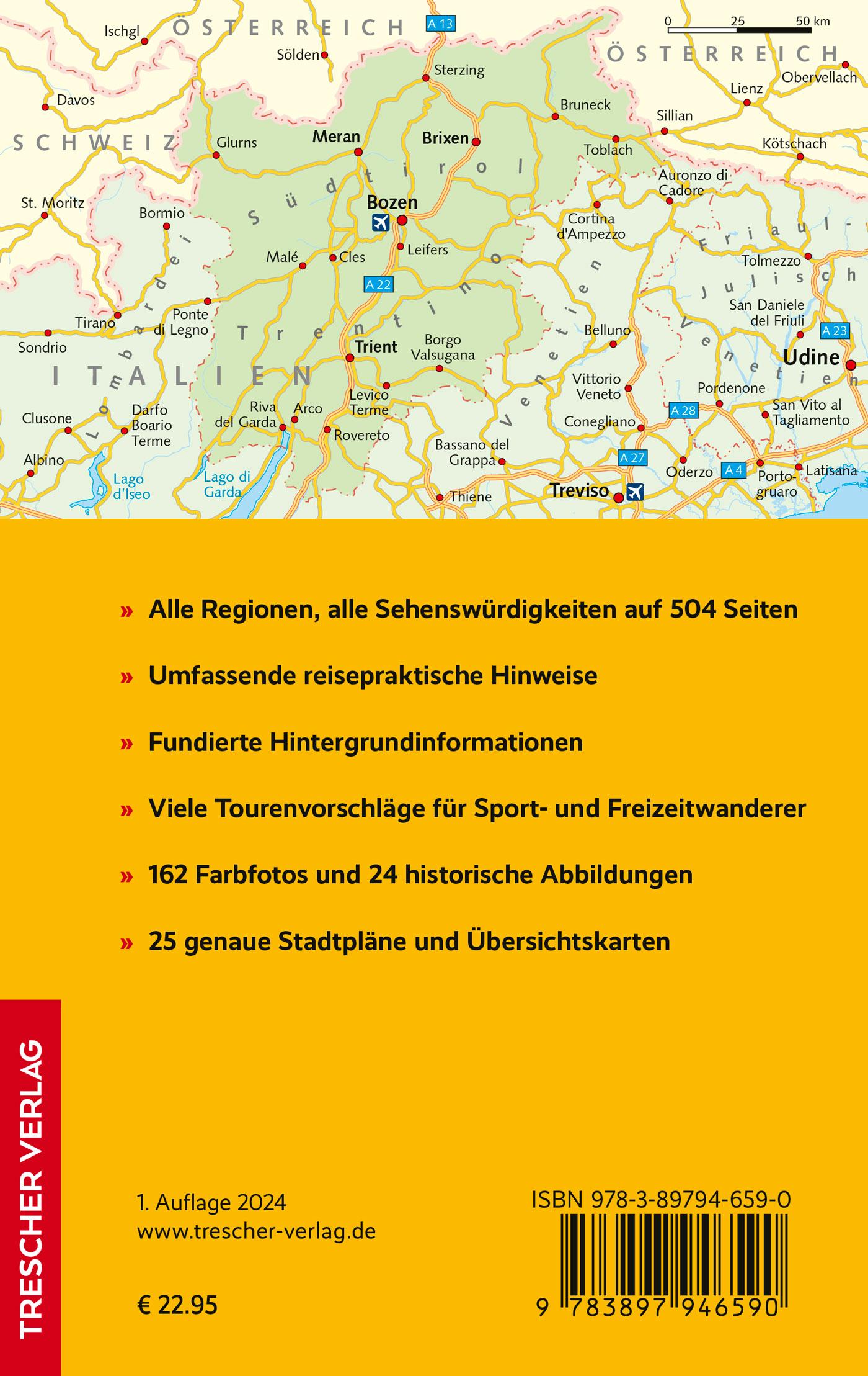 Rückseitencover TRESCHER Reiseführer Südtirol und Trentino