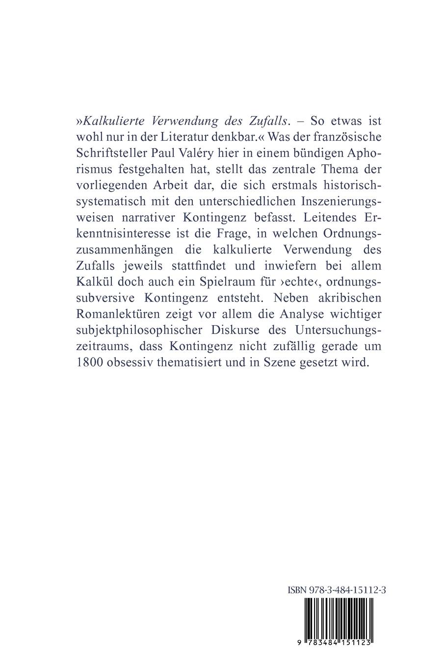 Rückseitencover Ordnungen der Kontingenz