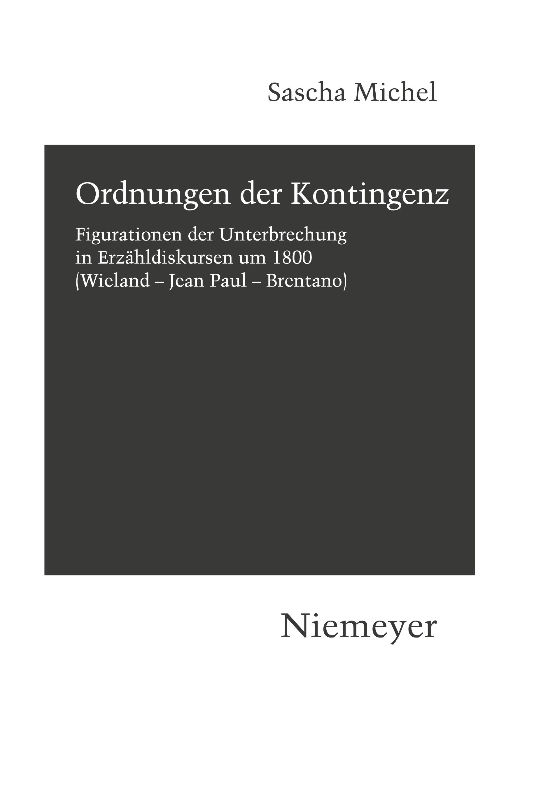 Vorderes Coverbild Ordnungen der Kontingenz