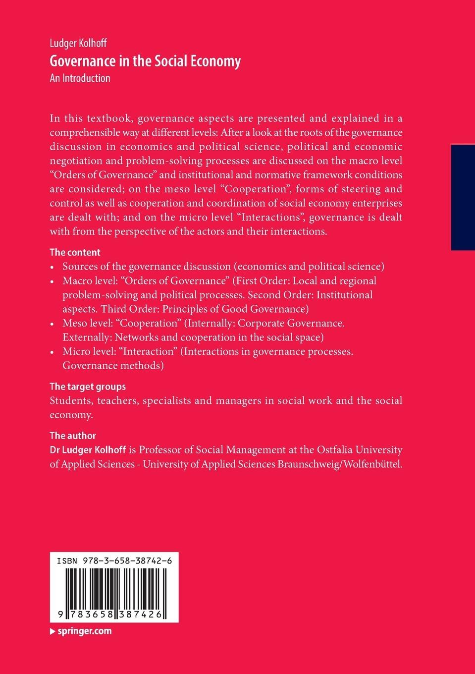 Rückseitencover Governance in the Social Economy