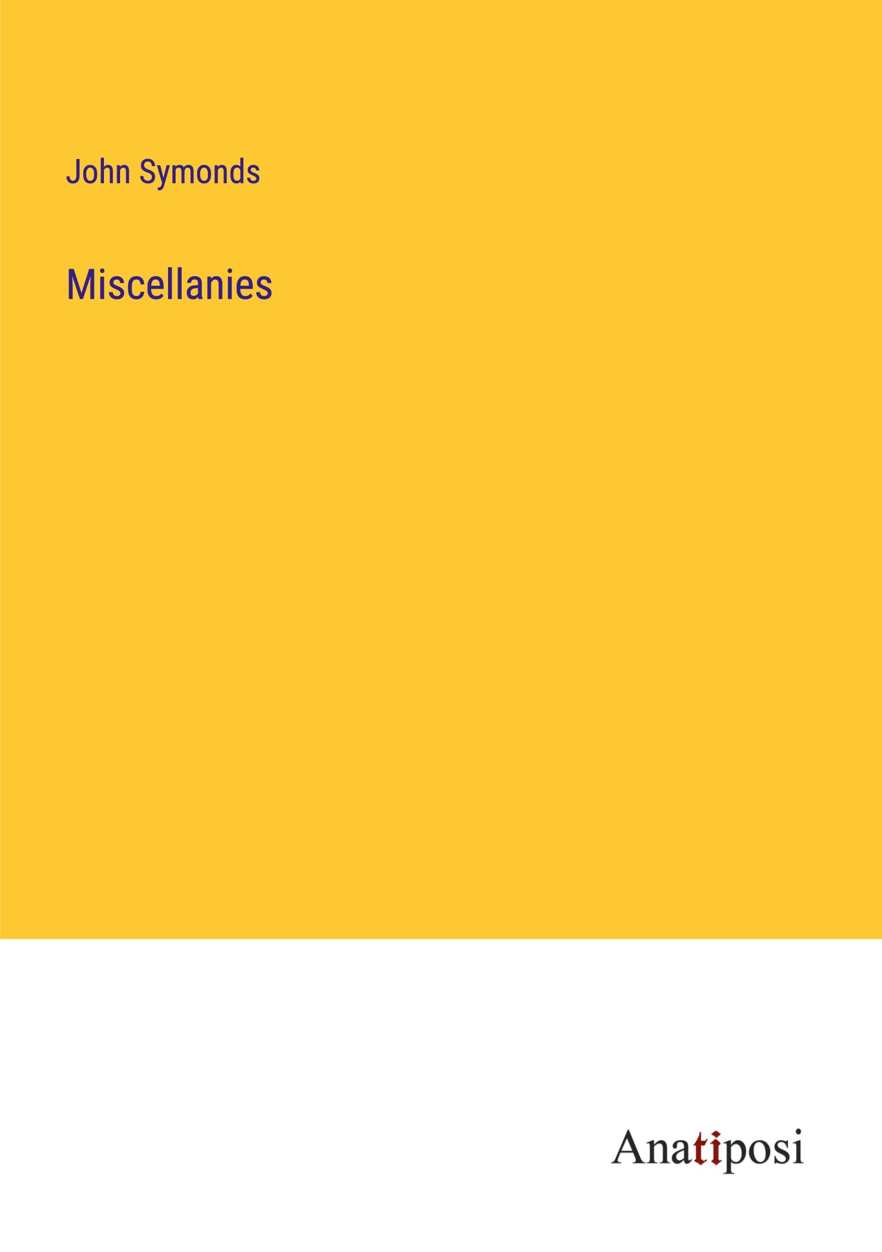 Vorderes Coverbild Miscellanies