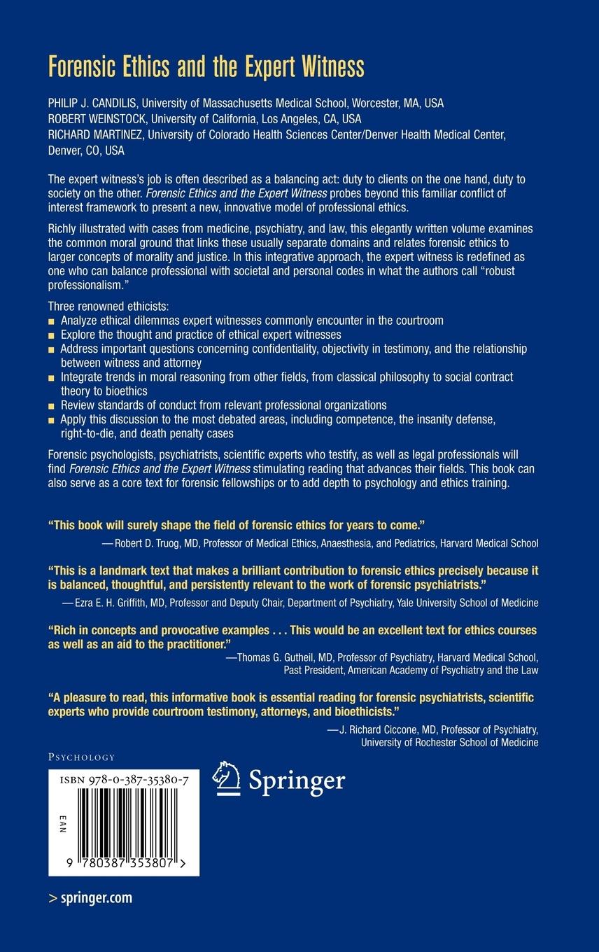 Rückseitencover Forensic Ethics and the Expert Witness