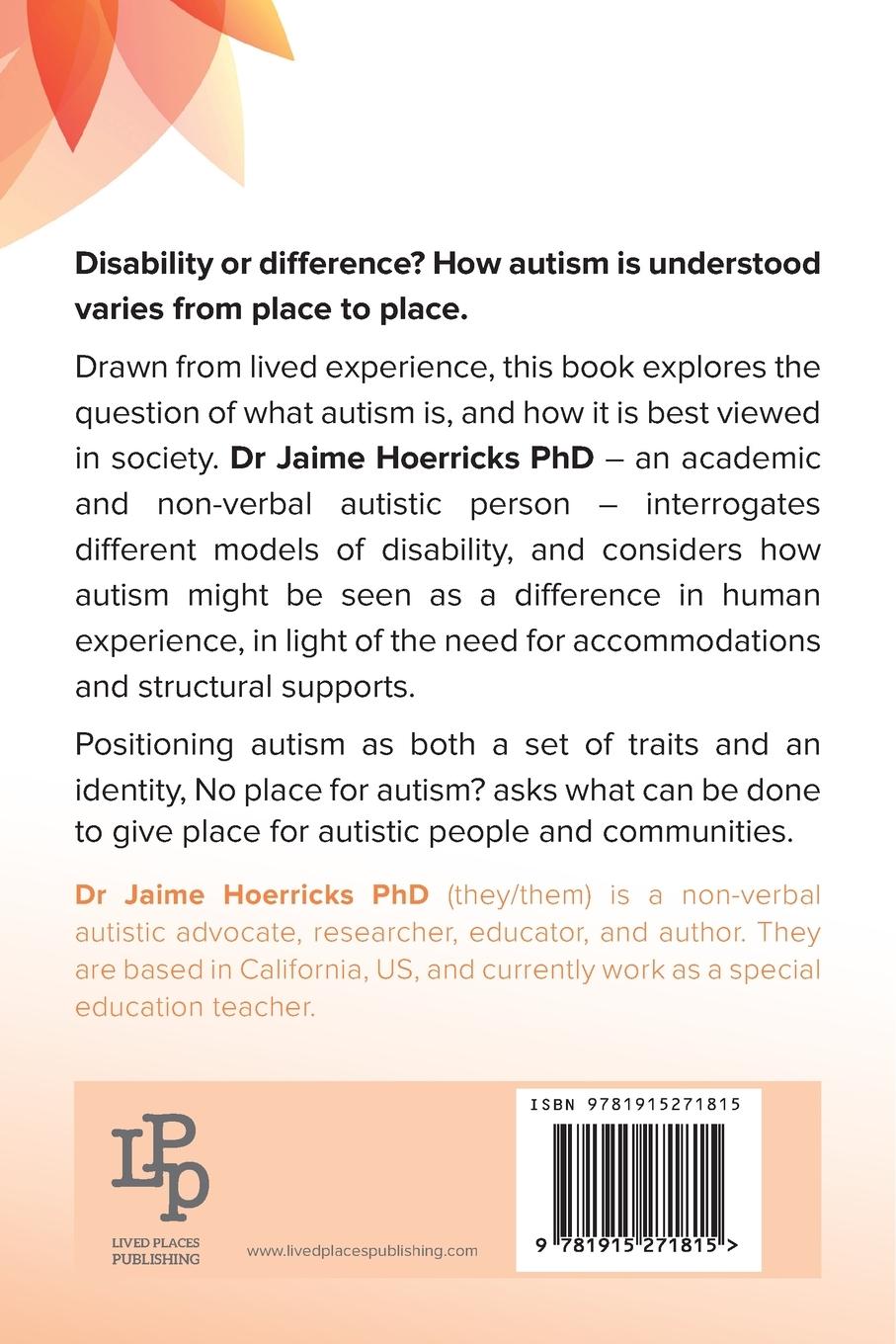 Rückseitencover No Place for Autism?