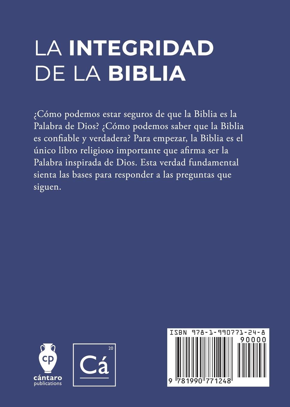 Rückseitencover La Integridad de la Biblia