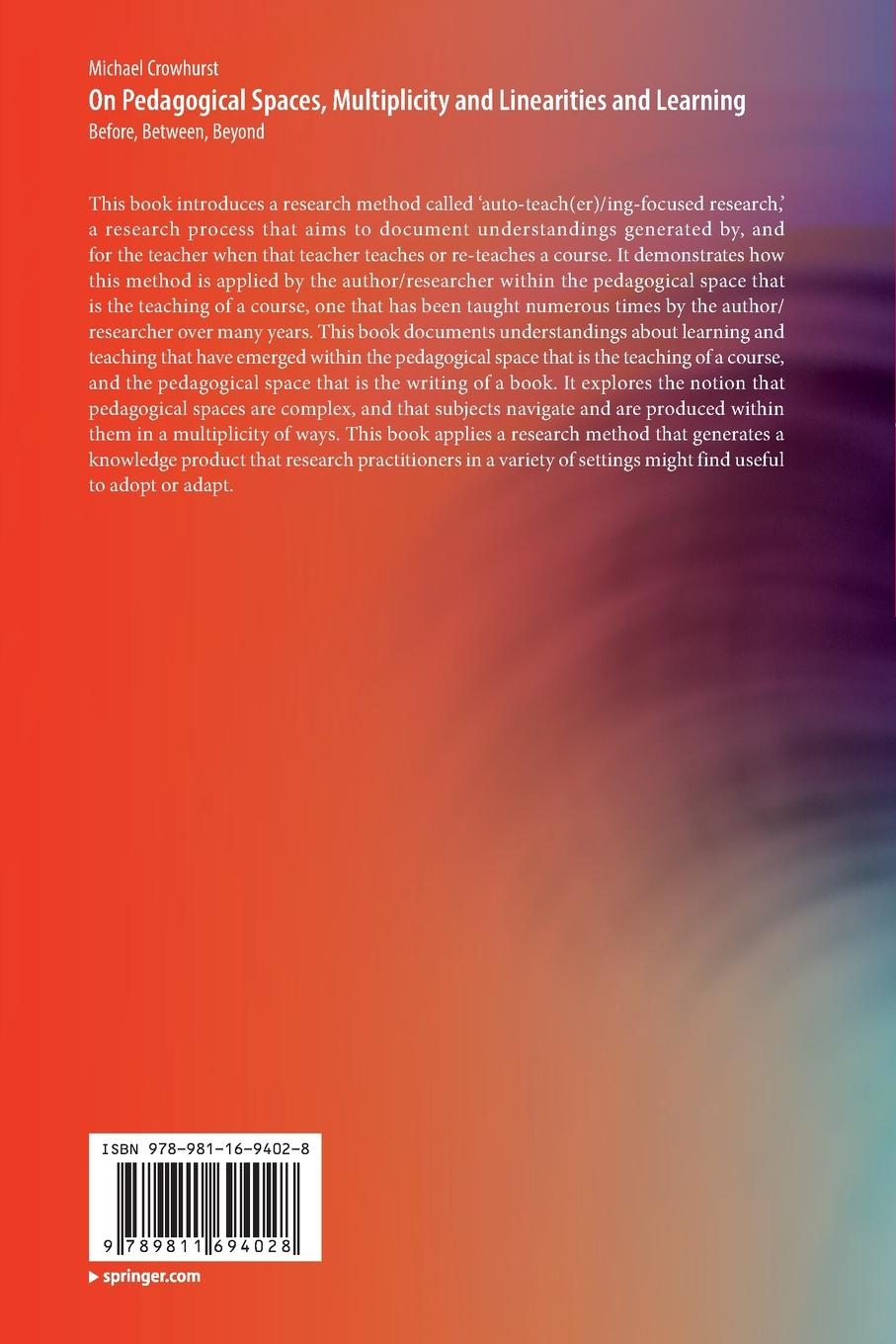 Rückseitencover On Pedagogical Spaces, Multiplicity and Linearities and Learning