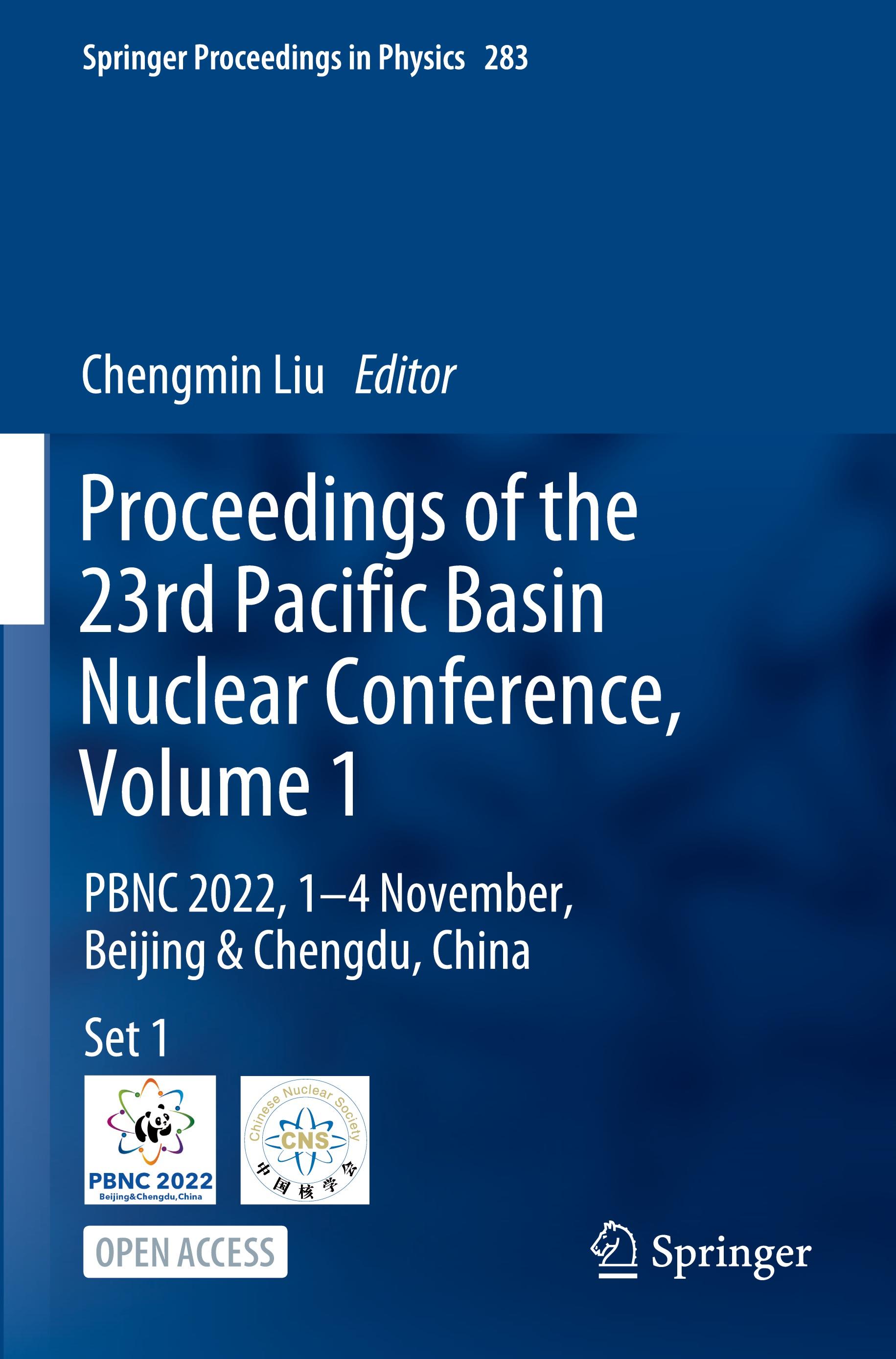 Vorderes Coverbild Proceedings of the 23rd Pacific Basin Nuclear Conference, Volume 1