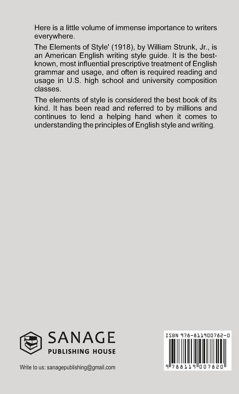 Rückseitencover The Elements of Style