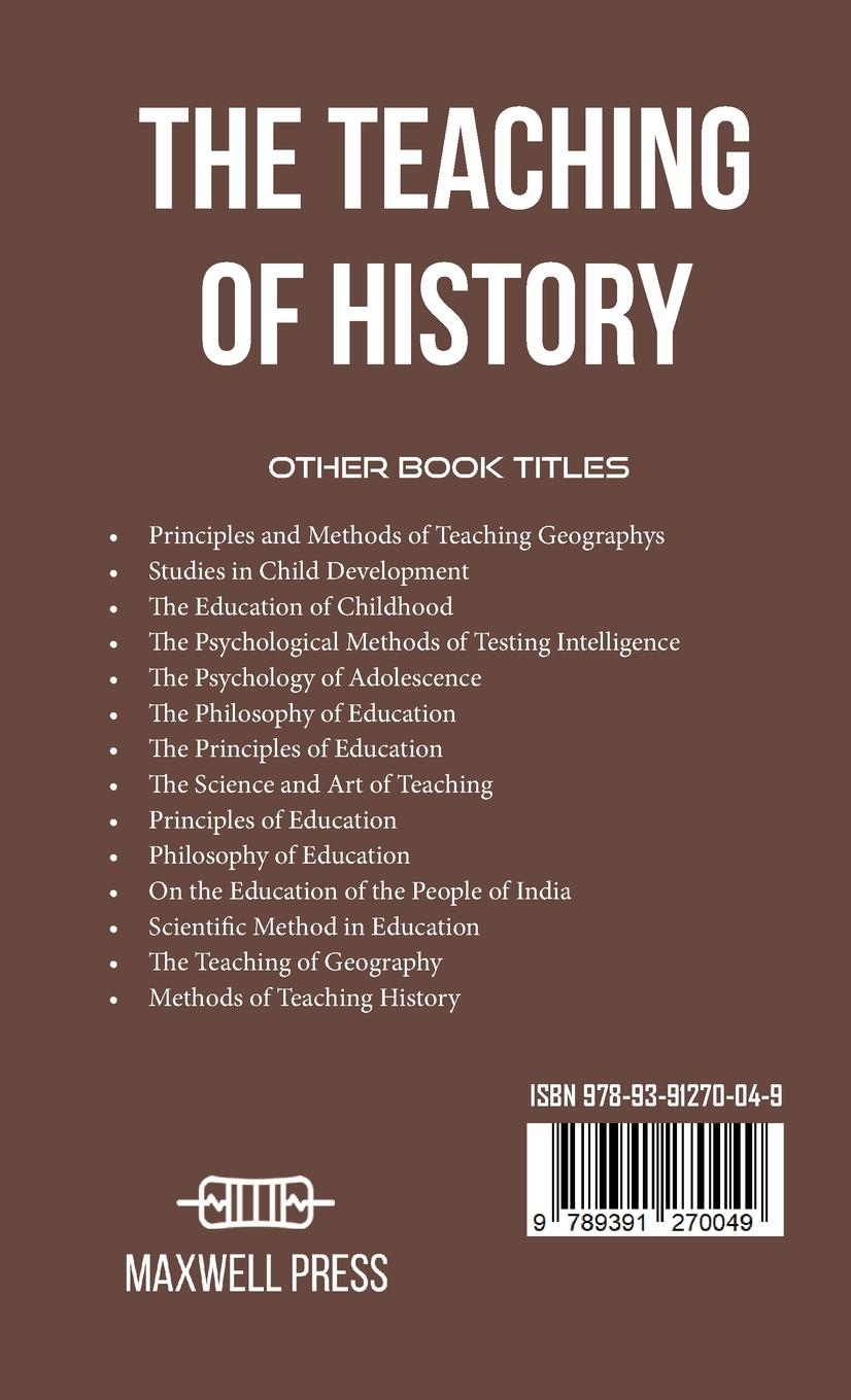 Rückseitencover The Teaching Of History