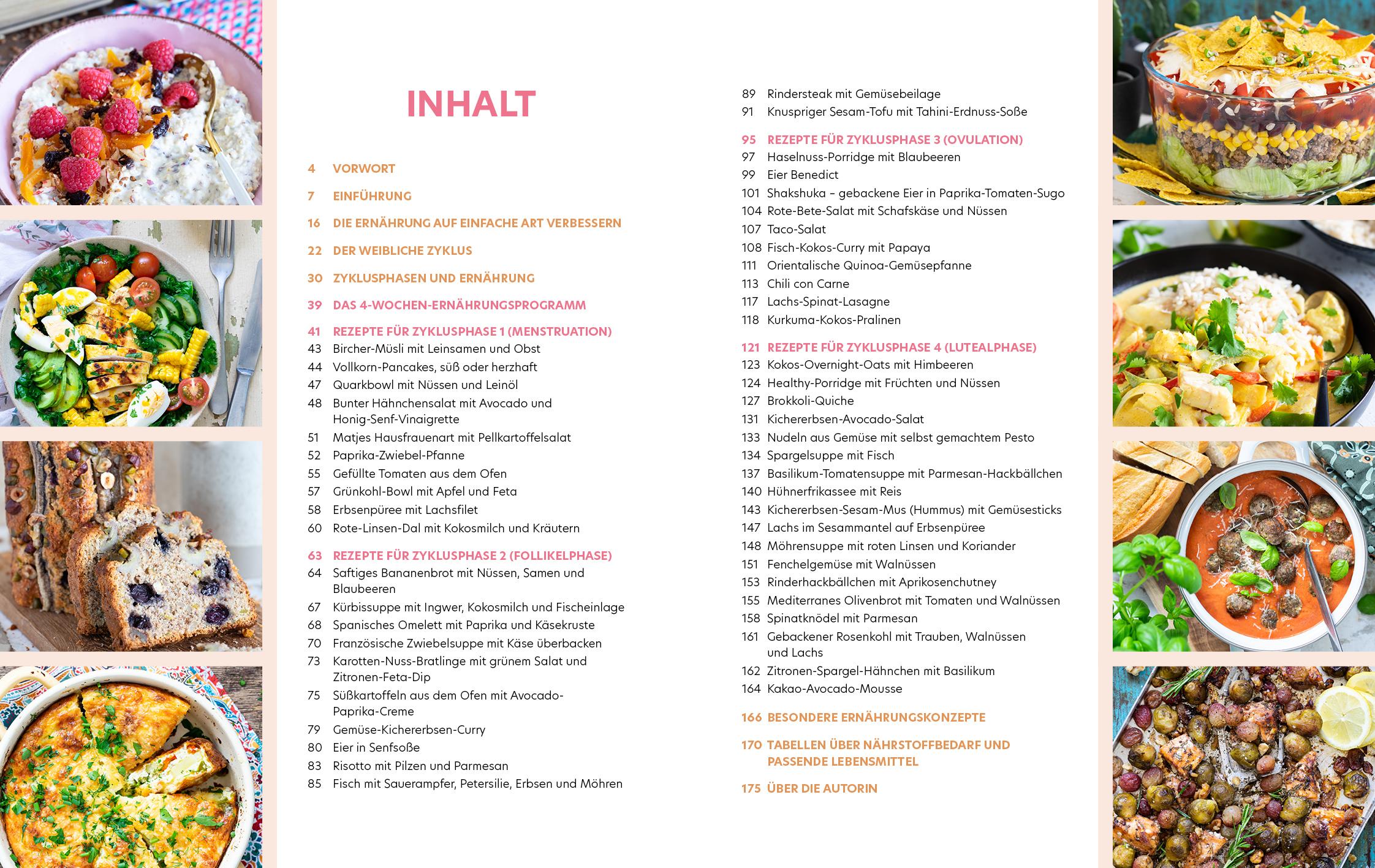 Beispielinhalt (Bild) Das Kinderwunsch-Kochbuch