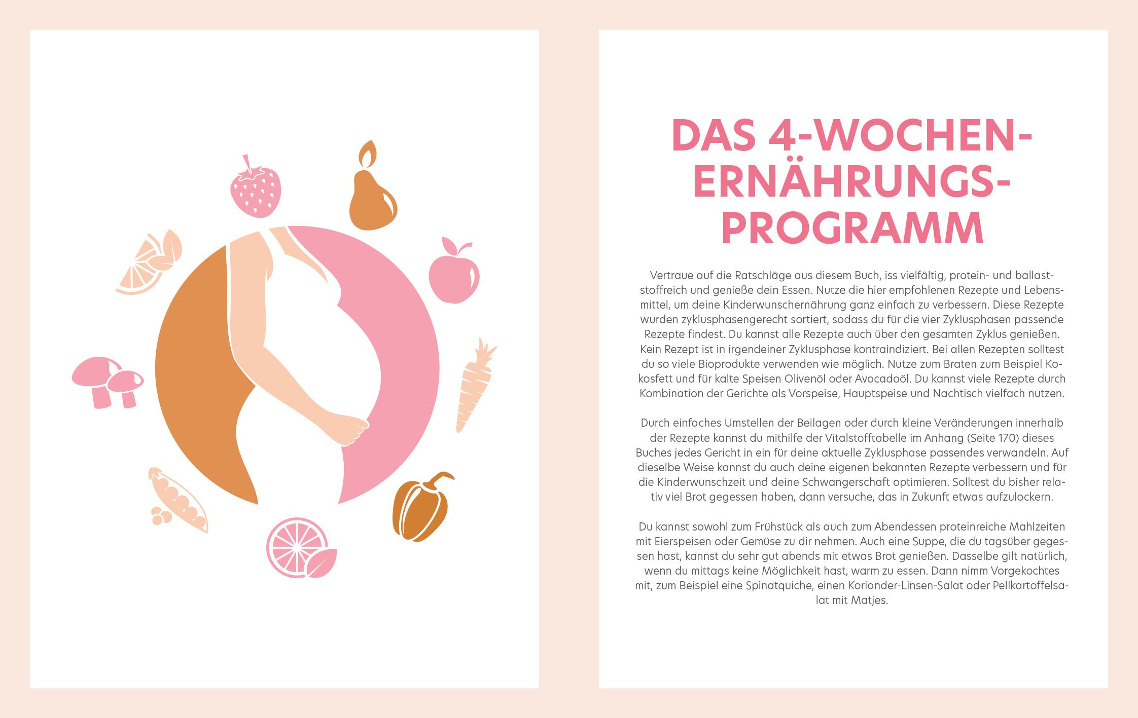Beispielinhalt (Bild) Das Kinderwunsch-Kochbuch
