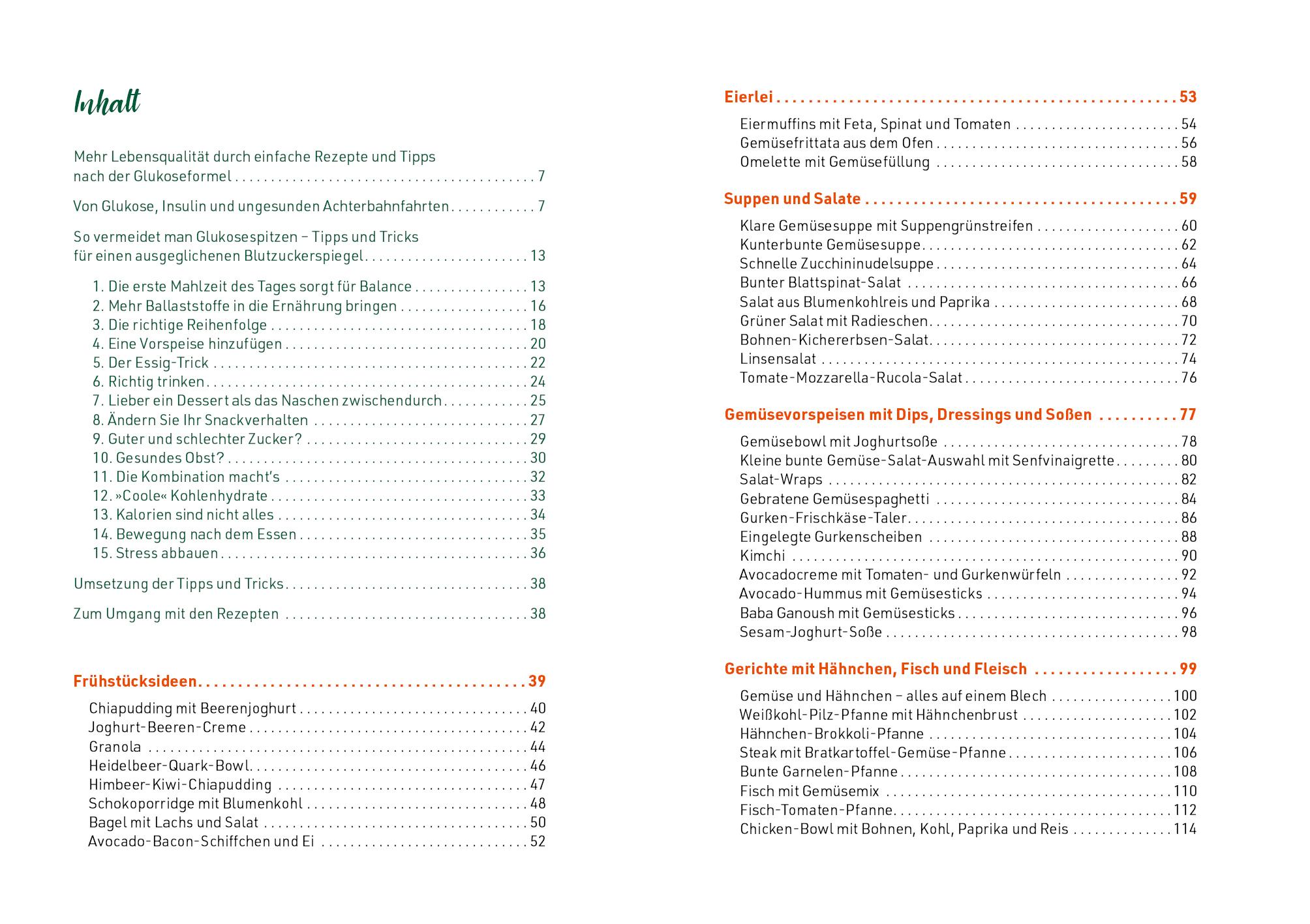 Beispielinhalt (Bild) Die Glukose-Formel: Das Kochbuch