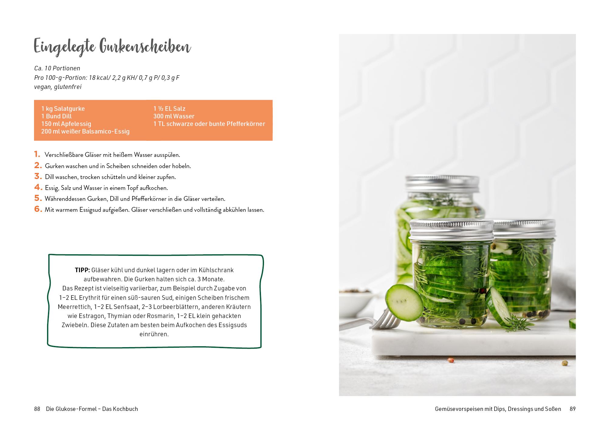 Beispielinhalt (Bild) Die Glukose-Formel: Das Kochbuch