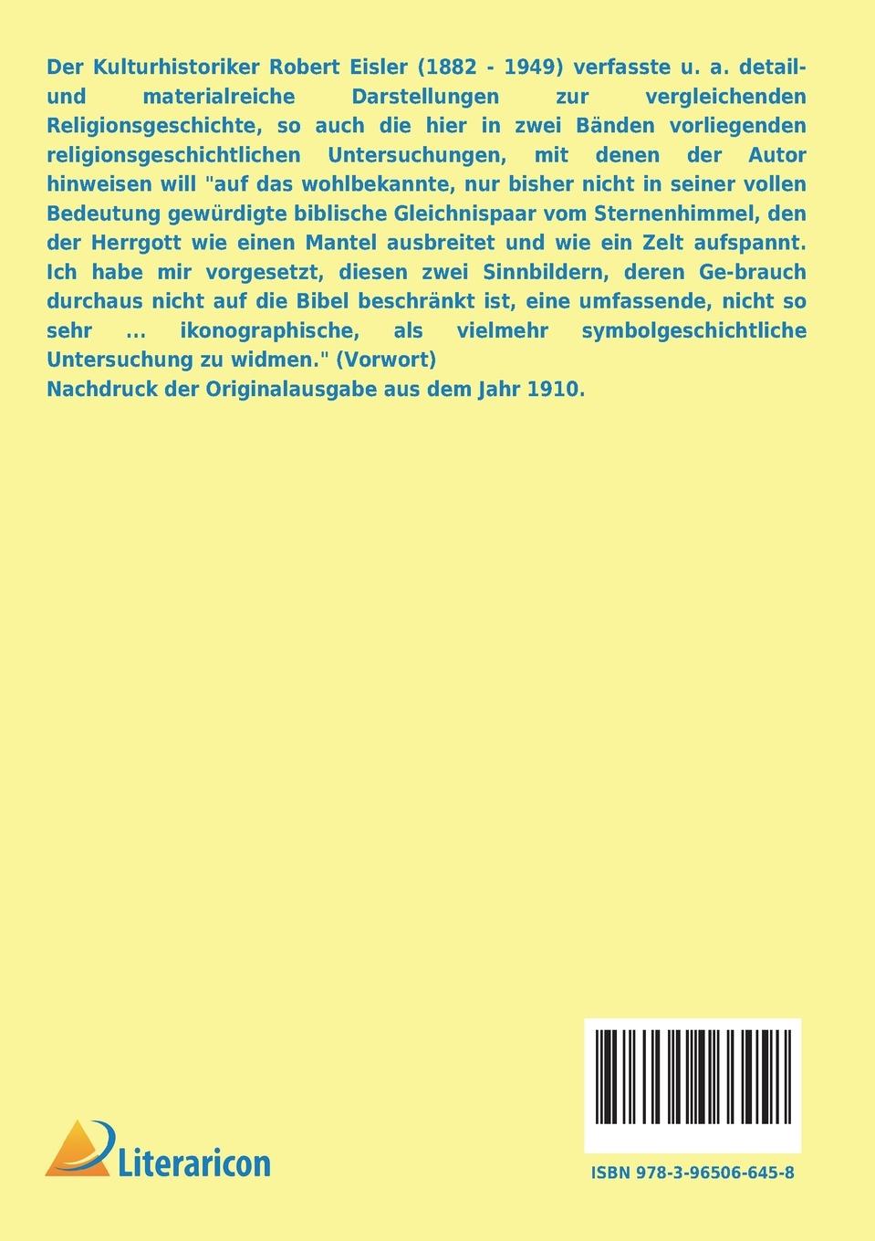 Rückseitencover Weltenmantel und Himmelszelt