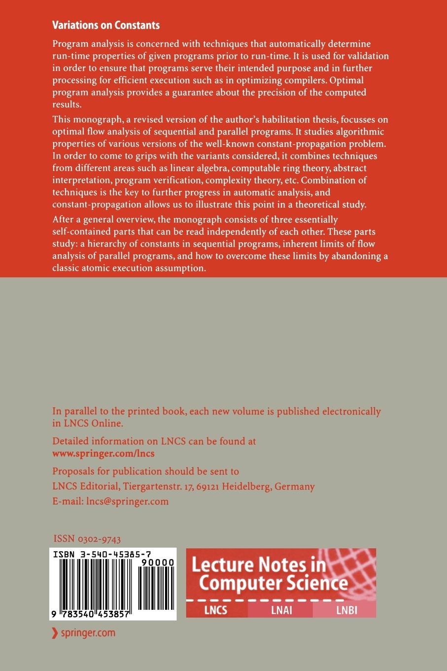 Rückseitencover Variations on Constants