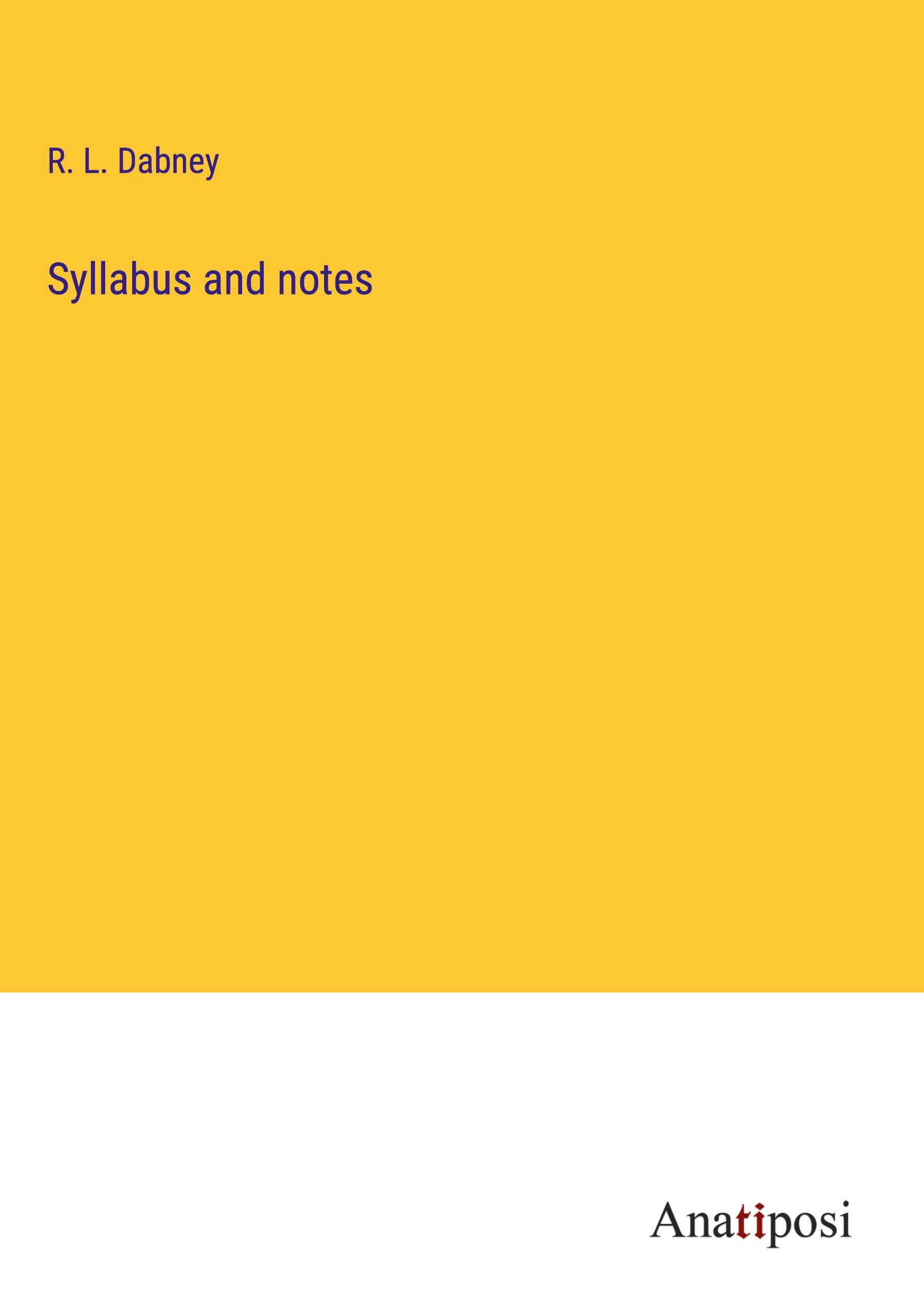Vorderes Coverbild Syllabus and notes