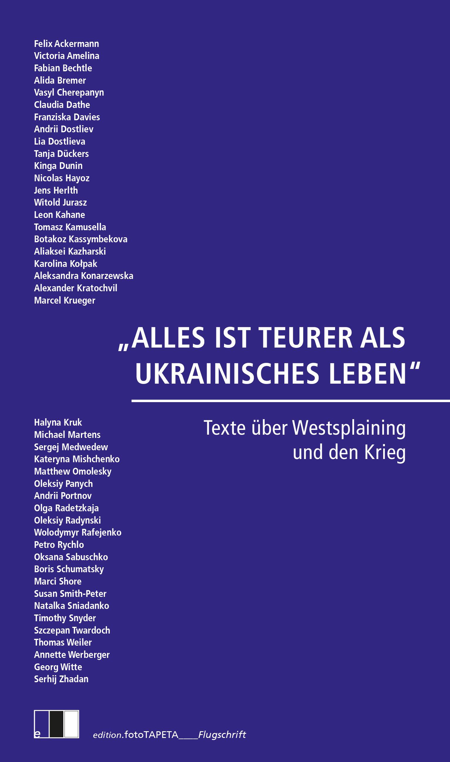 Vorderes Coverbild ALLES IST TEURER ALS UKRAINISCHES LEBEN