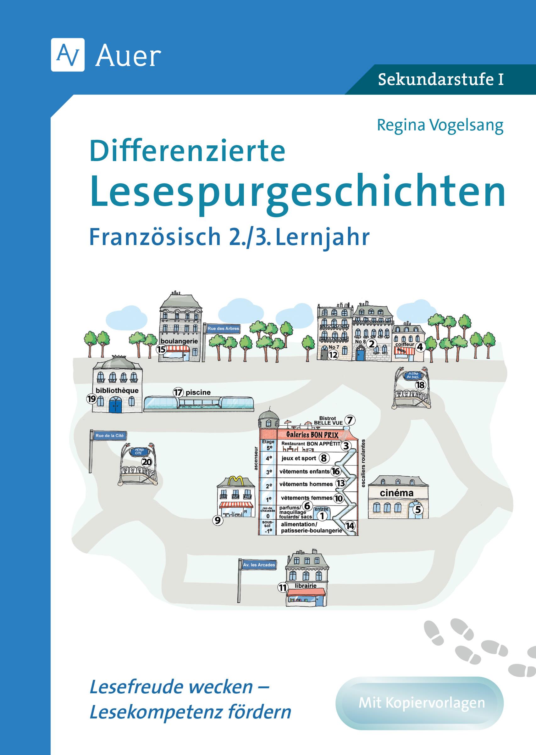 Vorderes Coverbild Differenzierte Lesespurgeschichten Französisch 2-3