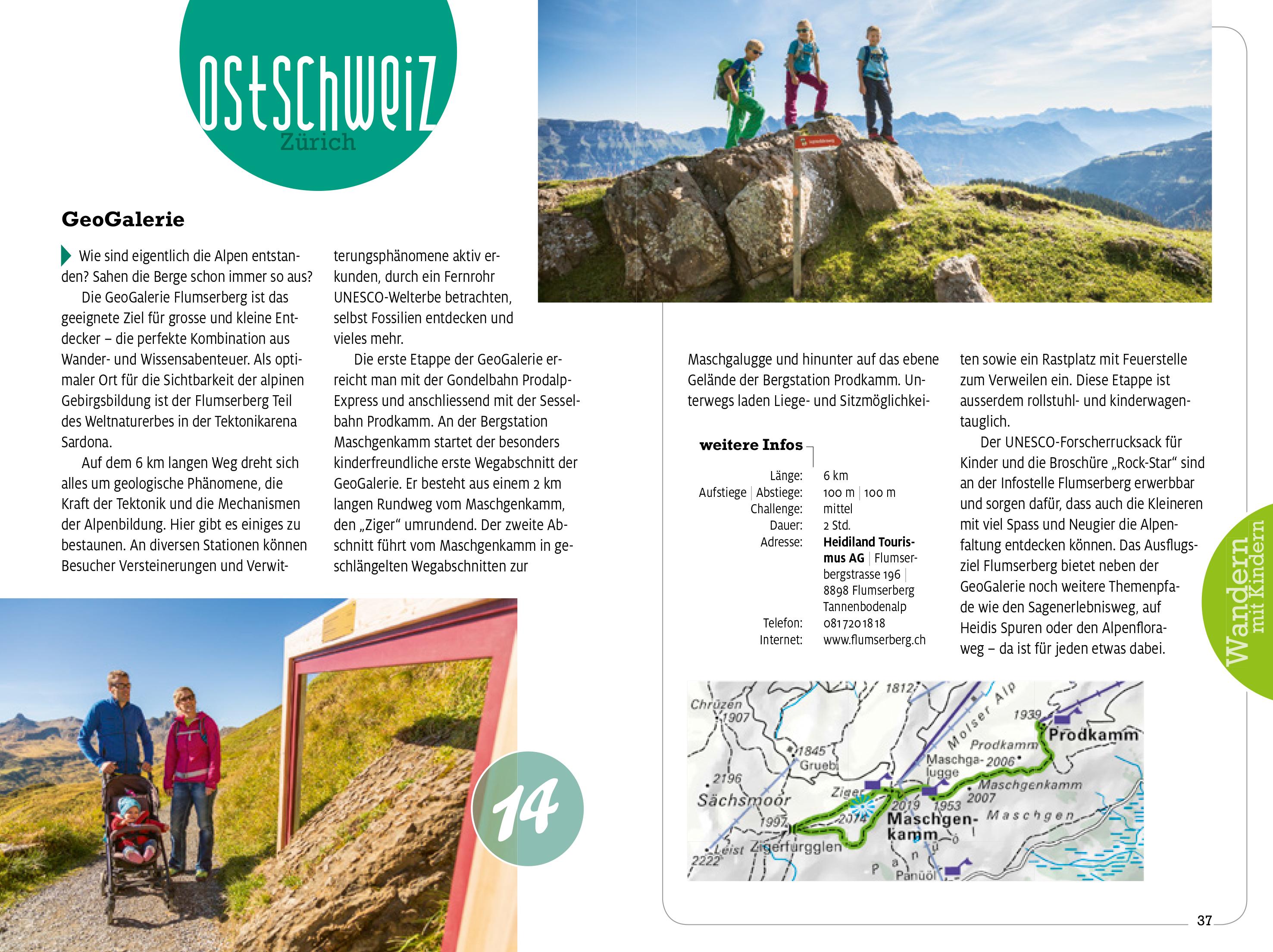 Beispielinhalt (Bild) Kümmerly+Frey Erlebnis Schweiz Wandern mit Kindern - Wanderführer