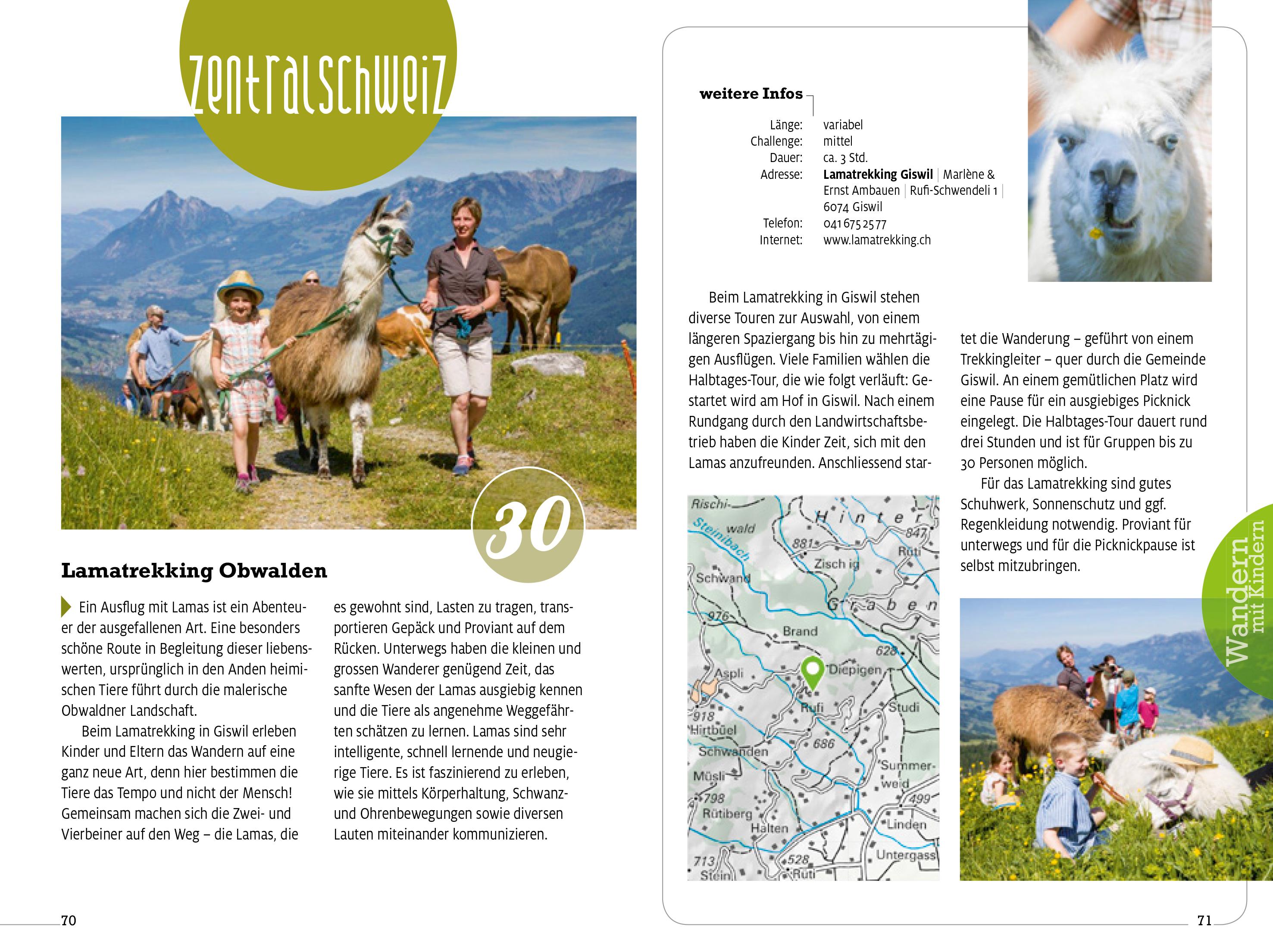 Beispielinhalt (Bild) Kümmerly+Frey Erlebnis Schweiz Wandern mit Kindern - Wanderführer