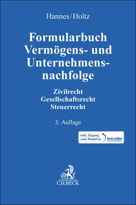 Vorderes Coverbild Formularbuch Vermögens- und Unternehmensnachfolge