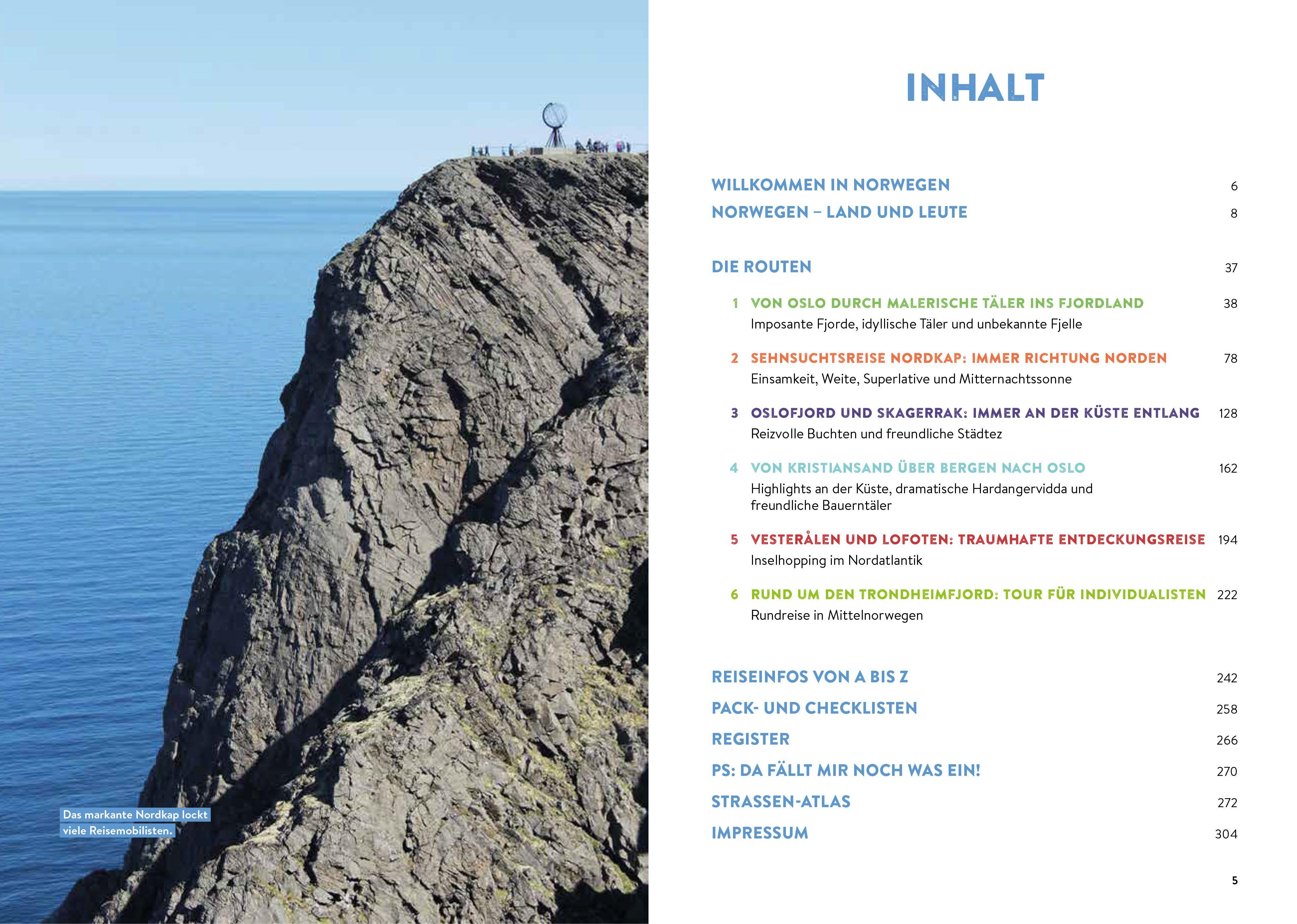 Beispielinhalt (Bild) Norwegen mit dem Wohnmobil Die schönsten Routen zwischen Südkap und Nordkap