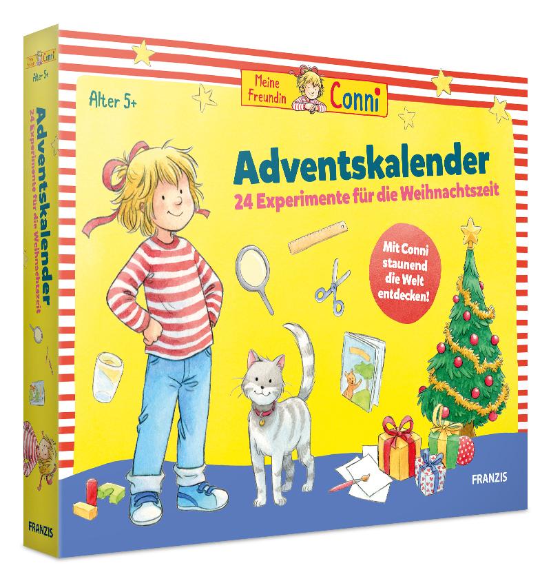 Vorderes Coverbild FRANZIS 67207 - Meine Freundin Conni Adventskalender, 24 Experimente für die Weihnachtszeit, für Kinder ab 5 Jahren