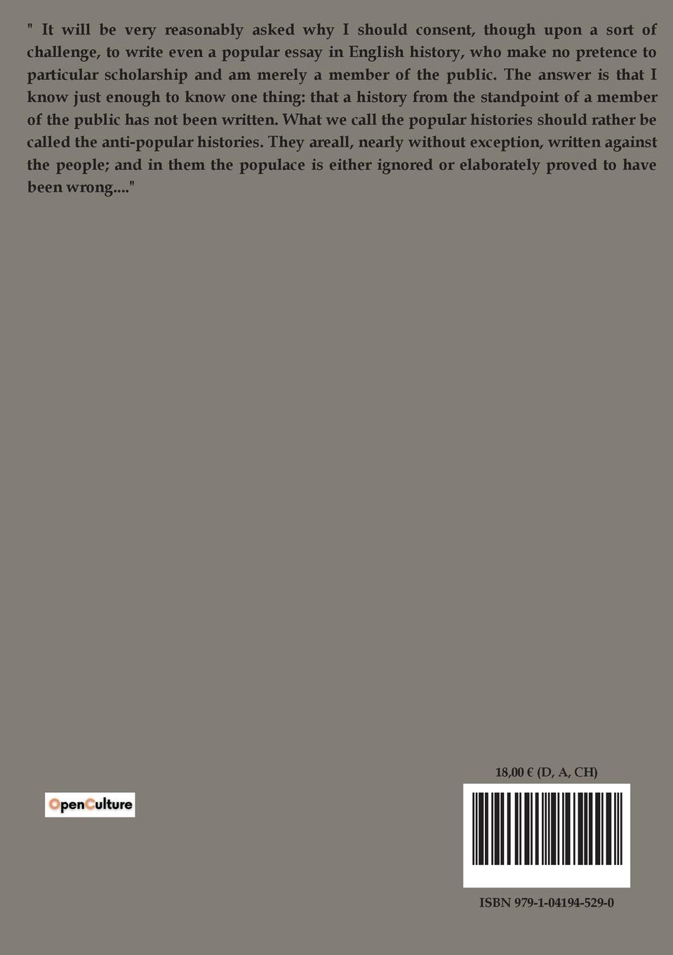 Rückseitencover A Short History of England