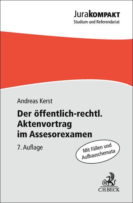 Vorderes Coverbild Der öffentlich-rechtliche Aktenvortrag im Assessorexamen
