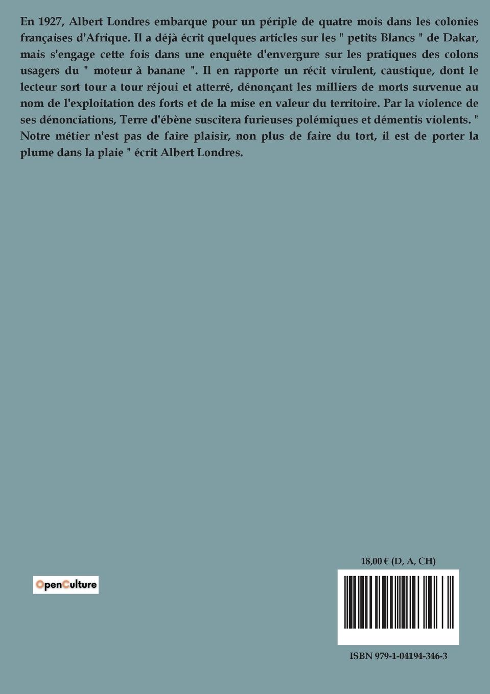 Rückseitencover Terre d'Ebène