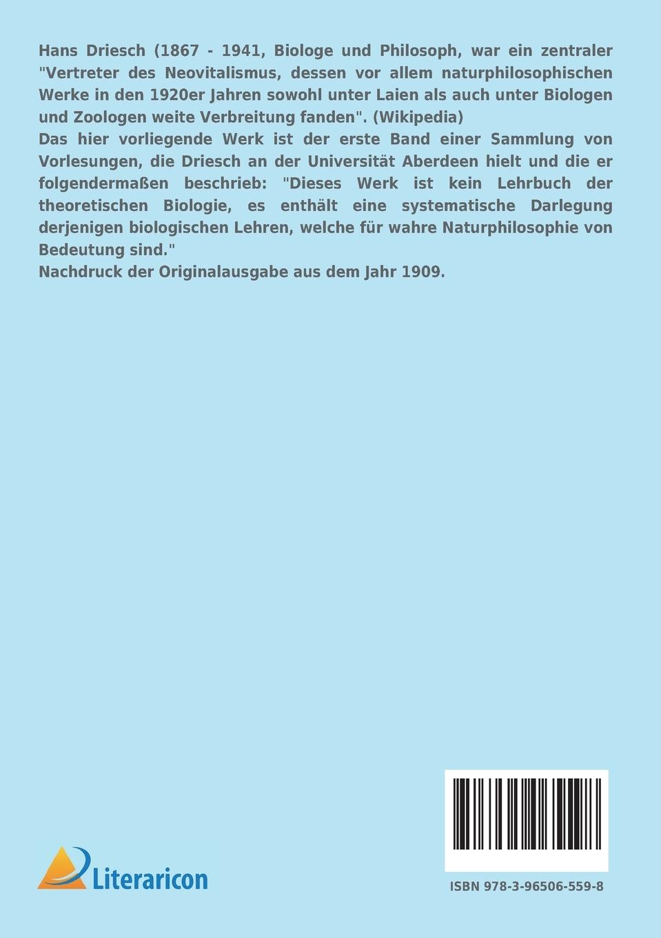 Rückseitencover Philosophie des Organischen