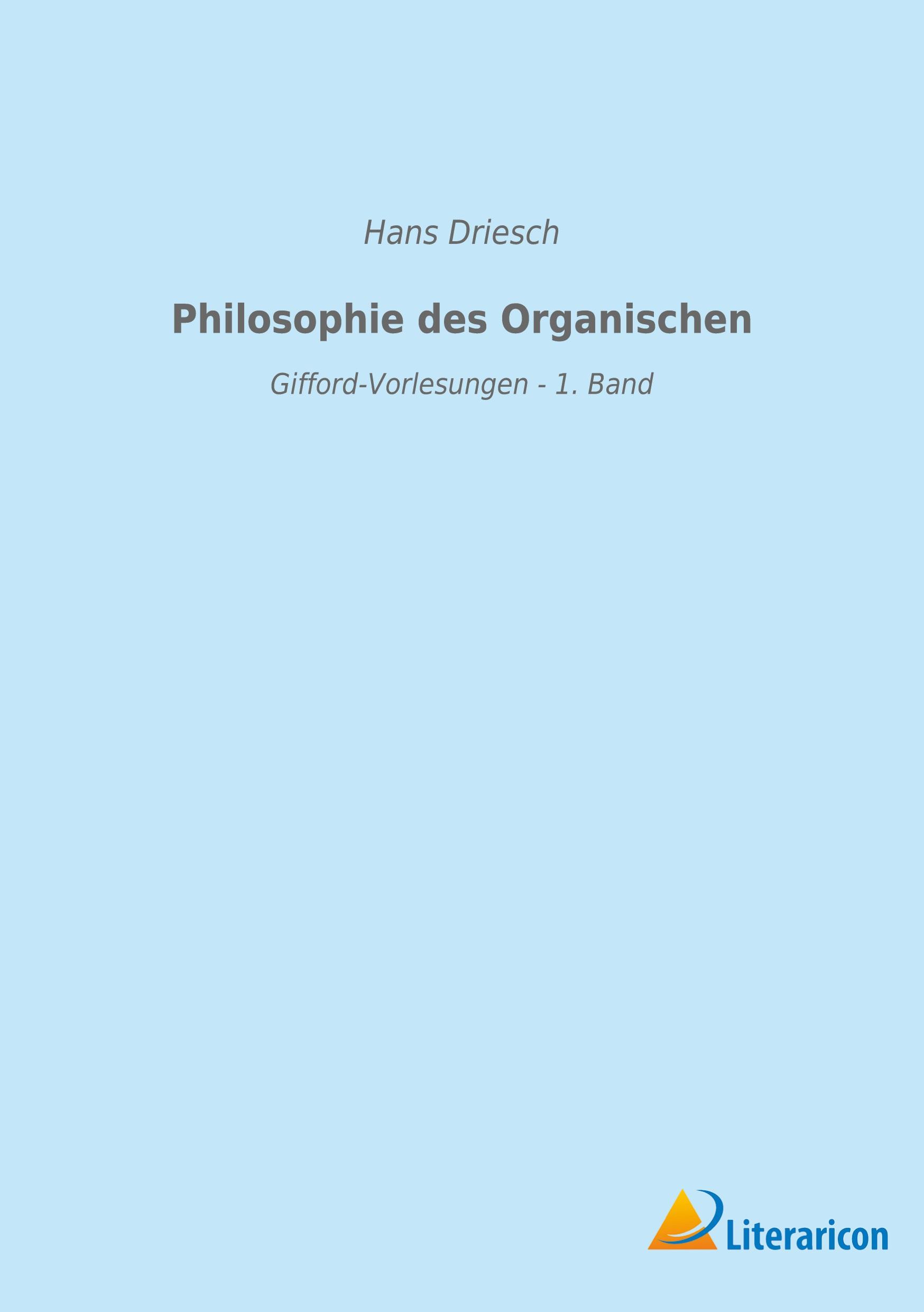 Vorderes Coverbild Philosophie des Organischen